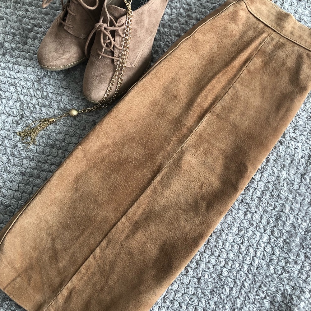 Brown suede skirt